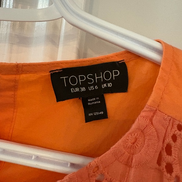 Coral Eyelet Topshop Tank - Picture 2 of 2
